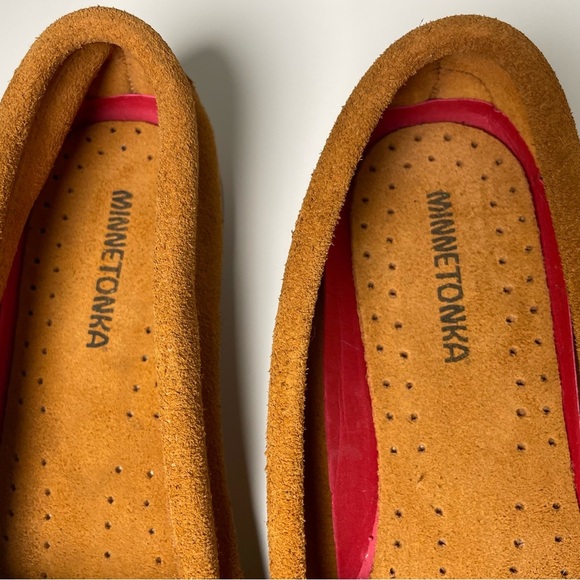 Minnetonka Thunderbird Animikii Suede Beaded Hardsole Moccasin Size 9.5 Women’s - Picture 7 of 10